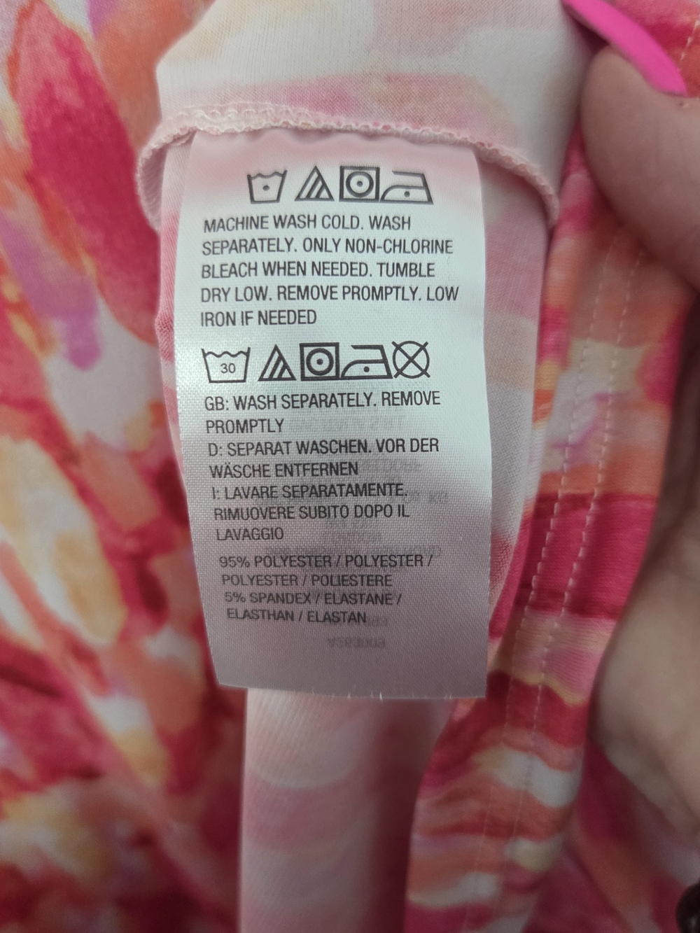 Susan Graver Pink, Coral & Cream Brushstroke A-Symetrical Tunic - Picture 5 of 5